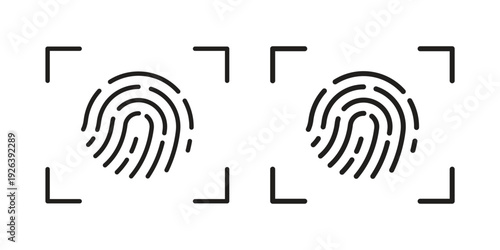 Fingerprint icons for website design and development, app development. EPS10