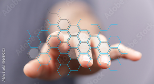 Hand interacting with digit...