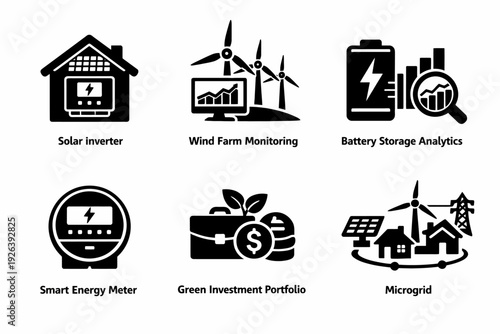 Renewable energy systems and technologies: solar, wind, battery, meter, portfolio, microgrid