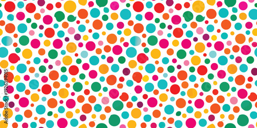 A vibrant array of colorful polka dots in a lively and dynamic pattern Vector
