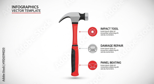Red and Black Claw Hammer Tool.