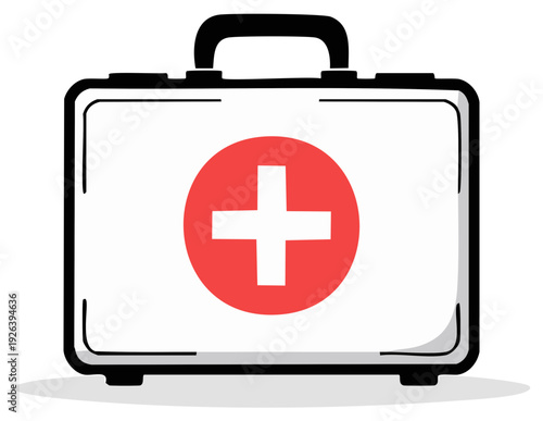 White Medical Kit with Red Cross Emergency First Aid Supplies