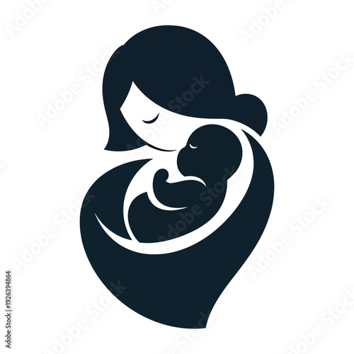 Mother embracing her newborn baby in a tender moment, illustrating love and care from a gentle viewpoint