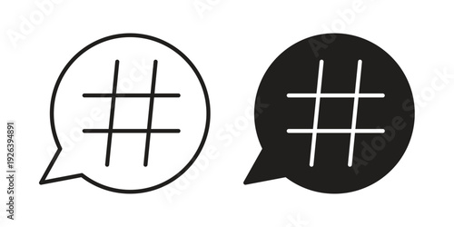 Hashtag icons for website design and development, app development. EPS10