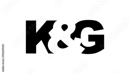 KG logo design in bold style. Black white identity symbol. Modern typography emblem. Corporate branding icon.