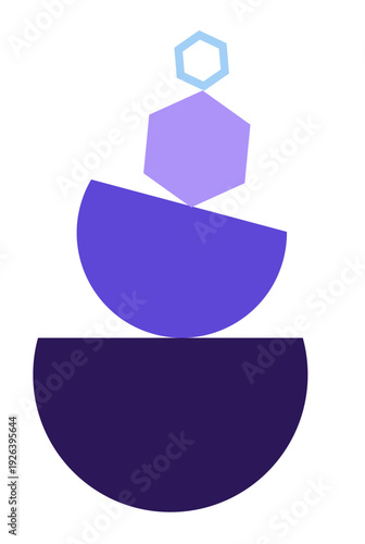 Balancing Shapes and Opposing Forces. Image and Vector Clip Art