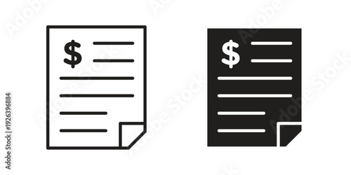 Invoice icons for website design and development, app development. EPS10