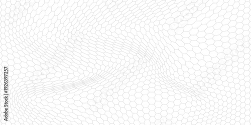 Fishing or soccer net. Repeated hexagon pattern. Black wired mesh texture isolated on white background.