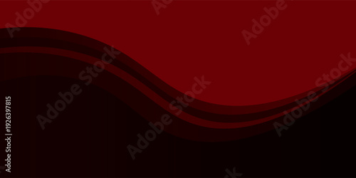 Red Wavy Abstract Background With Dark Gradient Curves for Modern Minimal Banner and Design Template eps 10
