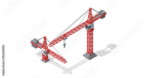 Red Gantry Crane Construction Equipment.