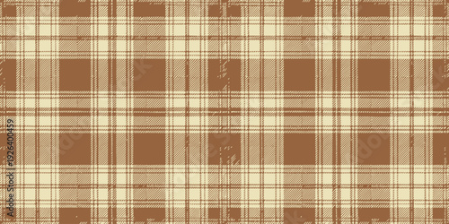 A woven fabric with a traditional plaid and geometric pattern design in earthy tones Vector