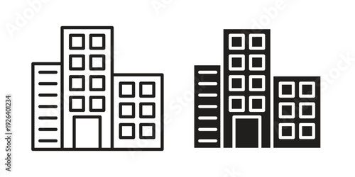 Office buildings icons for website design and development, app development. EPS10