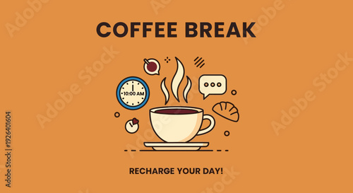 Relaxing Coffee Break Moment with Steaming Cup and Refreshing Beverage in a Calm Environment from a Direct Viewpoint