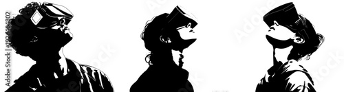 The Future of Immersive Experience: Silhouette of a Person Wearing Large Virtual Reality Goggles