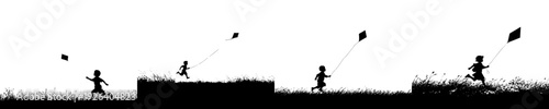 Midnight Run: Silhouette of a Playful Child