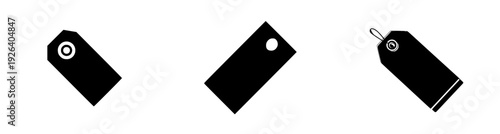 Elegant Silhouette of a Price Tag with a Hole