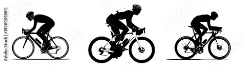 Silhouette of a Cyclist in Action on Road