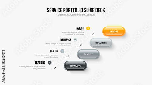 Enterprise Analysis 4 Option Diagram Frame Layout. Advertising Plan Slideshow Design Vector Illustration. Creative Portfolio Four Element Infographic Slide Template.