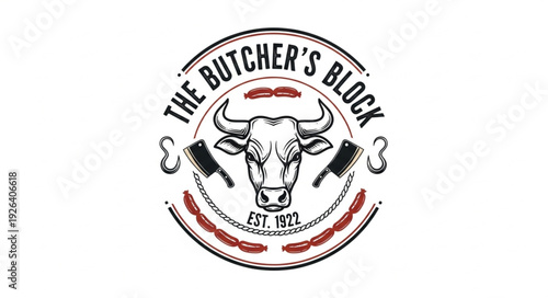 The Butchers Block Vintage Logo Design.