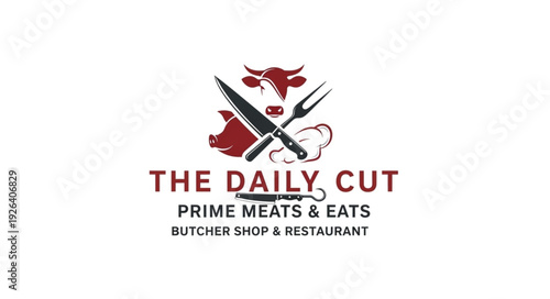 The Daily Cut Butcher Logo Design.