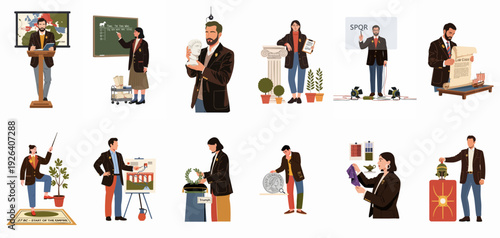 Exploring Ancient Rome: Educators engaging with historical maps, artifacts, laws, and symbols of the Roman Empire.