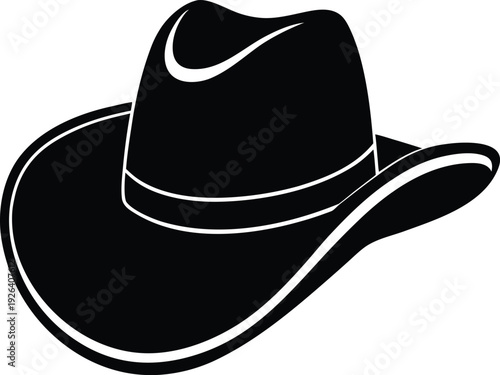 Cowboy Hat Silhouette Icon for Western and Country Themes