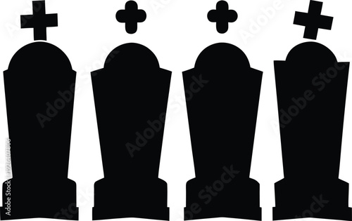 Tombstone Silhouette Icons
