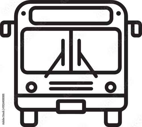 A clean, bold line illustration of a modern public transit bus, ready for the daily commute.