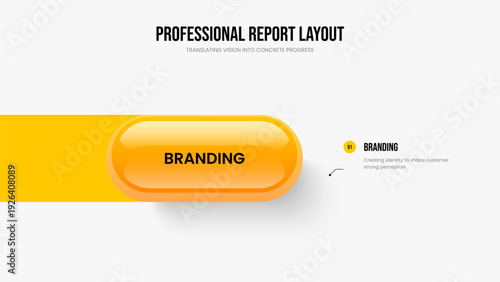 Sales Profile 1 Element Infographic Presentation Design. Consulting Campaign One Step Diagram Frame Layout. Digital Review Slideshow Template Vector Illustration.