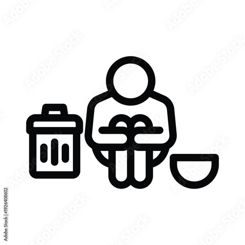  homeless line icon illustration vector graphic.eps