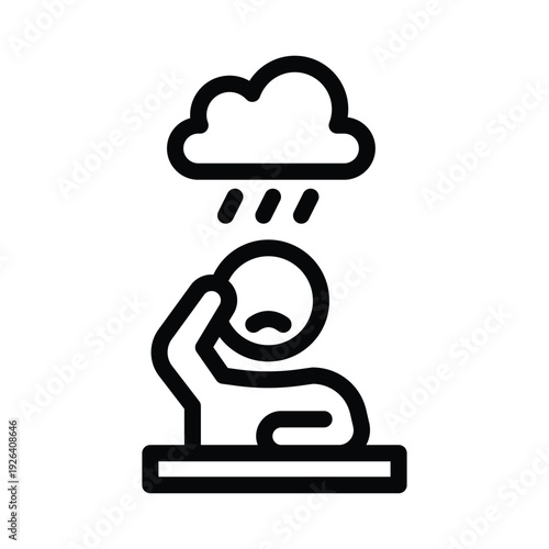  depression line icon illustration vector graphic.eps