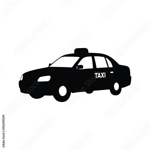 taxi silhouette vector illustration, Elegant black and white taxi silhouette vector illustration with clean design for travel and transportation themes