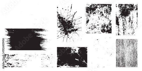 set of grunge textures old set of grunge texture Overlay Vector illustration dust transparent background