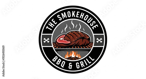 The Smokehouse BBQ Grill Logo Design.