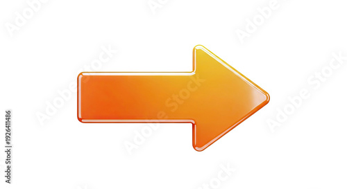 Free Download Orange Glossy Right Arrow - GFXLoad