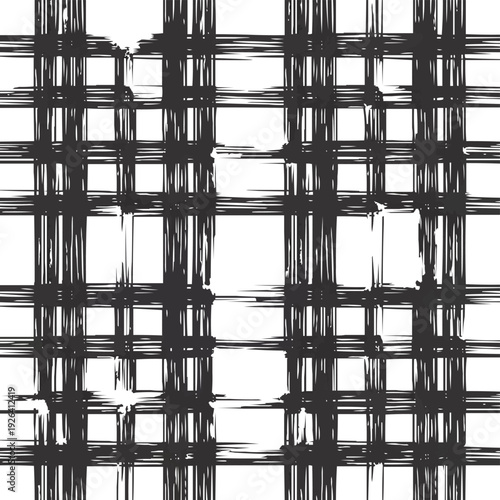 Chalk Texture Plaid Pattern Set  Grunge Style Seamless Backgrounds