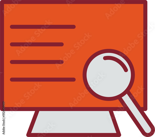 Computer Search Vector Icon