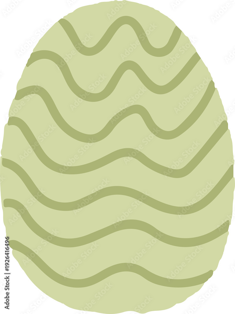 Naklejka premium Green Easter Egg Simple Illustration Isolated