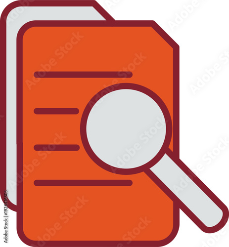 Magnifier Document Vector Icon