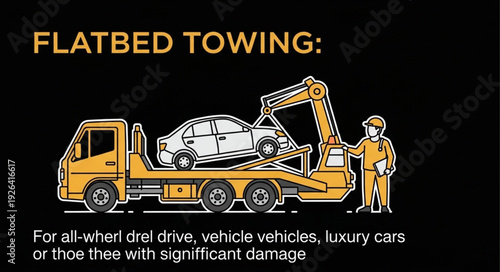 Tow Truck Transporting Luxury Car.