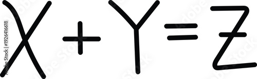 Mathematical equation with variables x y and z