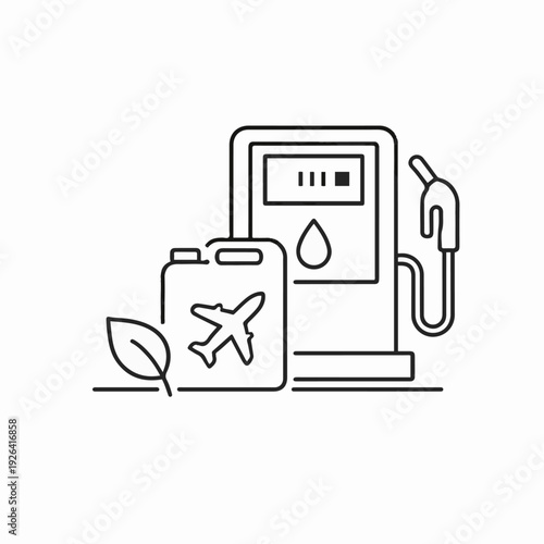 An illustration that represents the world's sustainable aviation fuel, with its environmentally friendly impact, supporting the effort towards reducing carbon footprint, fueling the future of travel.