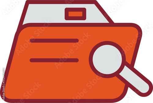 Magnifier Folder Vector Icon
