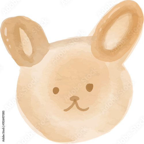 Bread with Easter Egg Watercolor Illustration Isolated