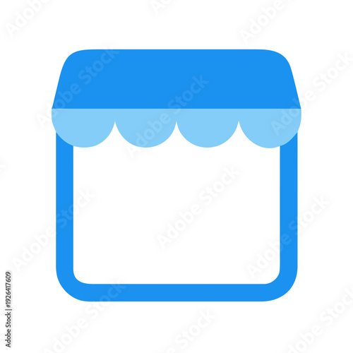 Blue vector illustration of a blank jam jar label template for business advertising and web design symbol