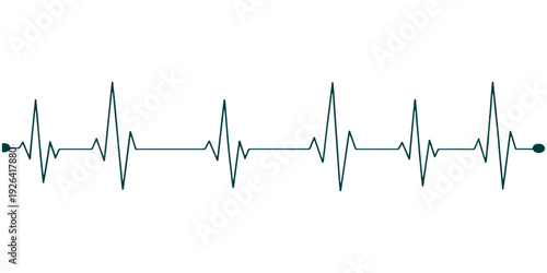 A green medical cardiology ekg heart beat line forms a heart shape on an ecg monitor pulse graph vector illustration for healthcare technology