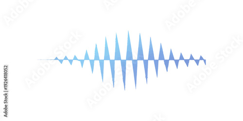 Abstract blue wave illustration featuring a digital sound frequency waveform and medical heart pulse line design for modern technology and business audio graphs
