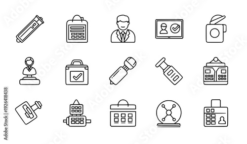 Surgical tools and healthcare outline icon collection