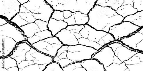 Natural Dry Mud Crack Pattern Background, Abstract Earth Texture, Detailed Drought Surface Design.