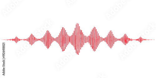 A red heartbeat graph vector design featuring a love heart wave and holiday art chart line on white paper for a creative business concept